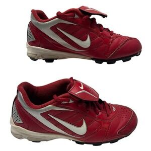 Nike Keystone Red White Kids Baseball Cleats Shoes Sz 12C Youth 375561-611